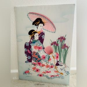 Large Vintage Wall Art Graceful Geishas by Gloria Eriksen